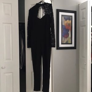 Lace long sleeve jumpsuit